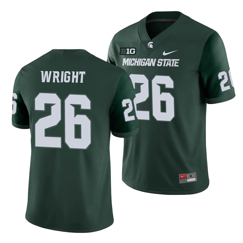 Michigan State Spartans Brandon Wright Green College Men's Game Jersey
