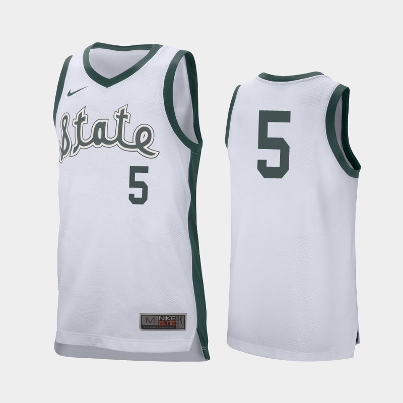Michigan State Spartans Cassius Winston White Retro Performance College Jersey