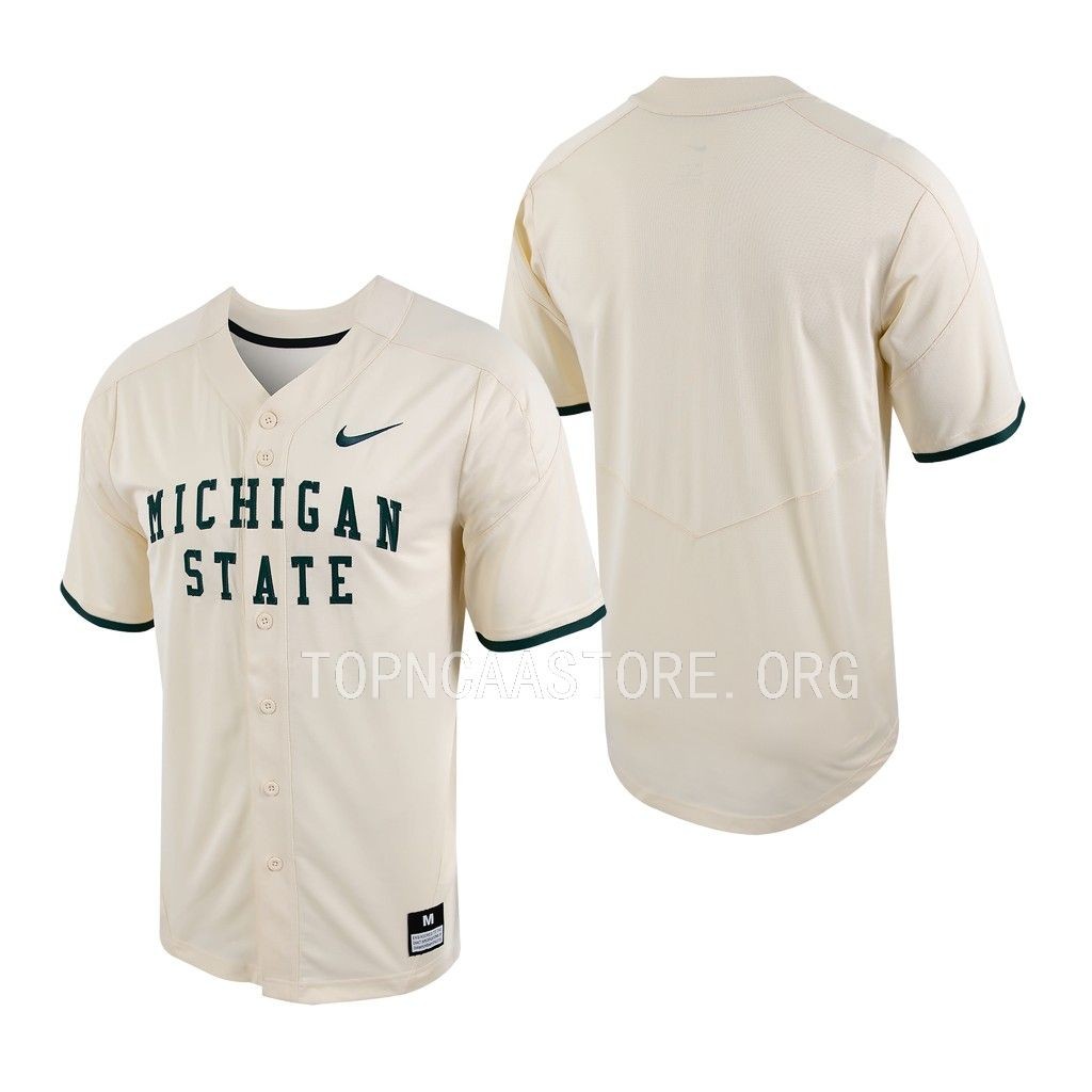 Michigan State Spartans College Natural Full-Button Jersey Men