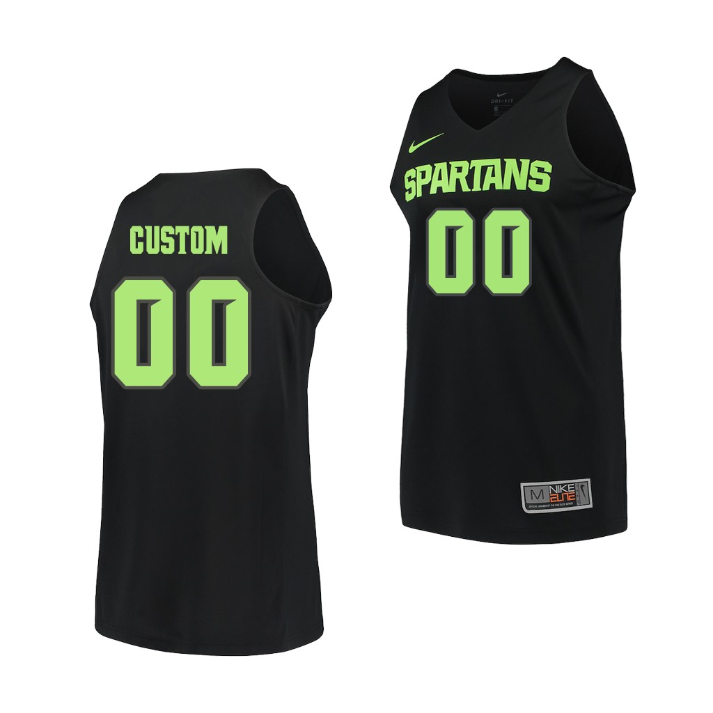 Michigan State Spartans Custom Black College Jersey