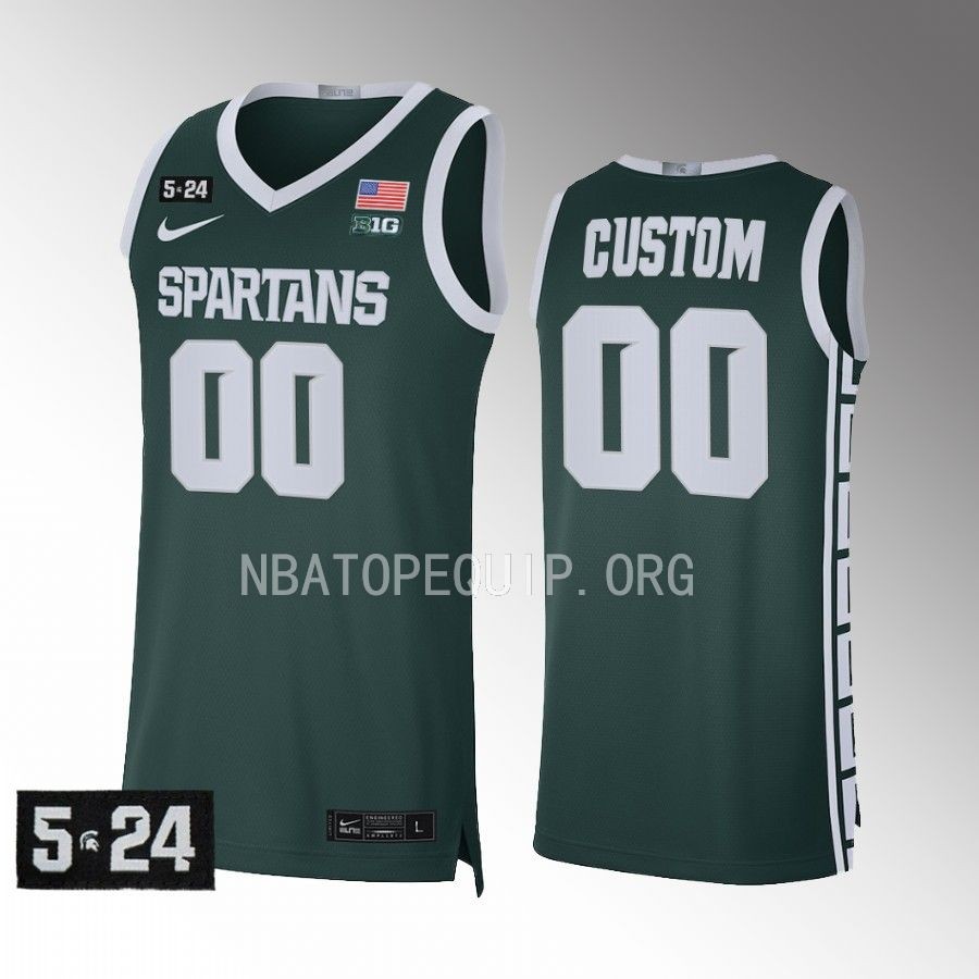 Michigan State Spartans custom Jersey Limited Green Uniform