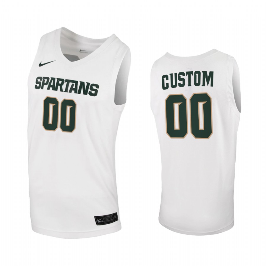 Michigan State Spartans Custom White 2020-21 Jersey