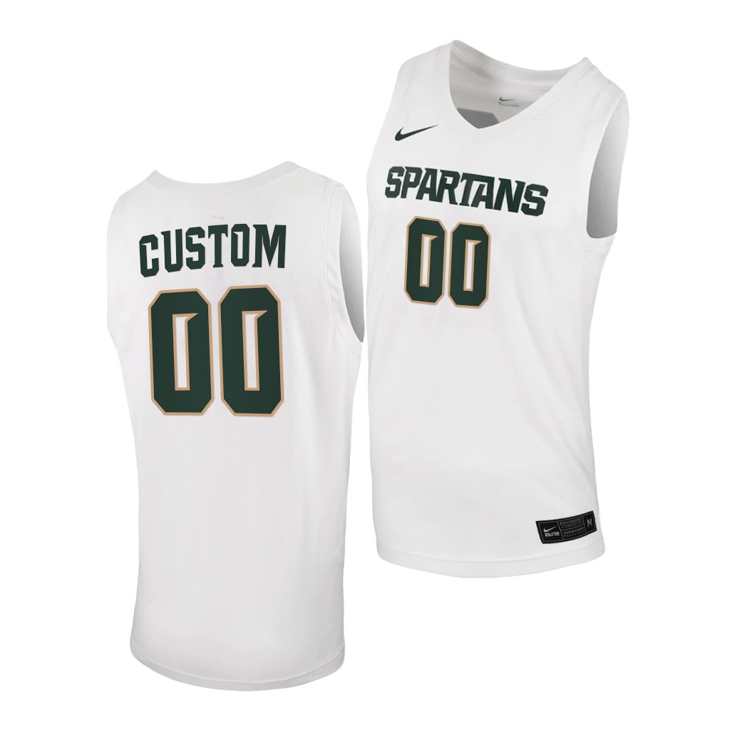 Michigan State Spartans Custom White 2020-21 Jersey