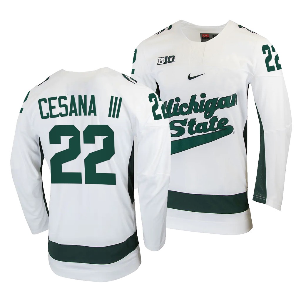 Michigan State Spartans Dennis Cesana College White #22 Jersey