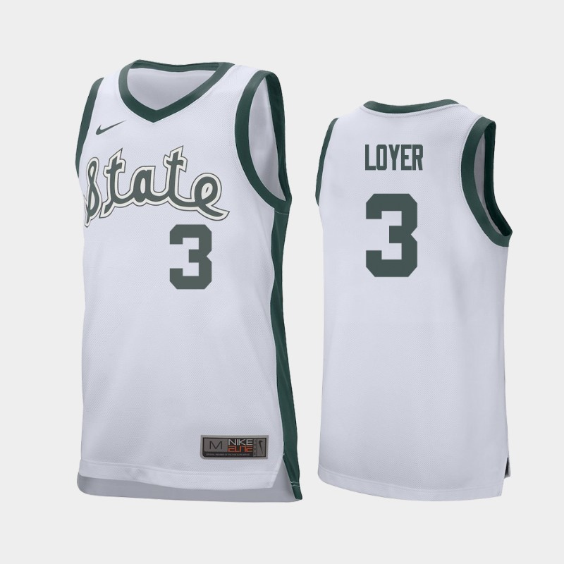 Michigan State Spartans Foster Loyer White 2019-20 Retro Men's College Jersey