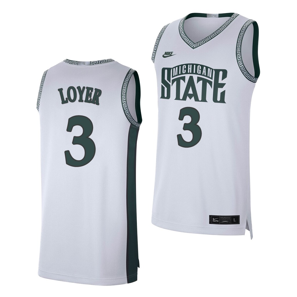 Michigan State Spartans Foster Loyer White Retro Limited College Baketball Jersey Michigan State Spartans