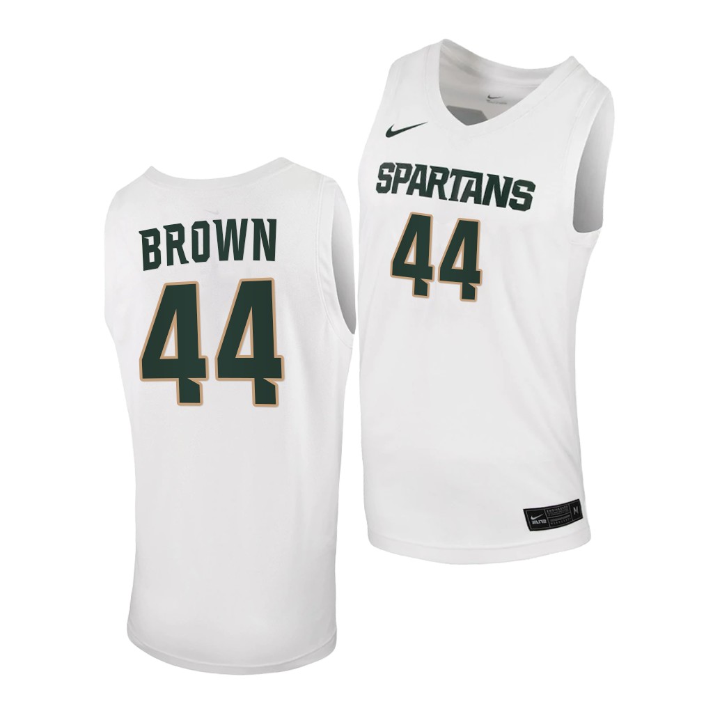 Michigan State Spartans Gabe Brown White 2020-21 Jersey