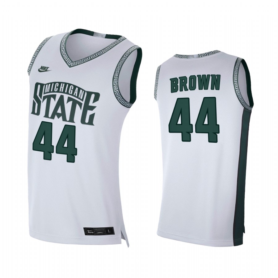 Michigan State Spartans Gabe Brown White Limited Retro 2020-21 College Jersey