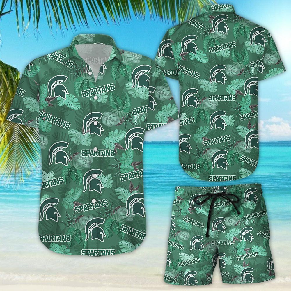 Michigan State Spartans Hawaiian Aloha Shirt Hawaiians Beach Shirt