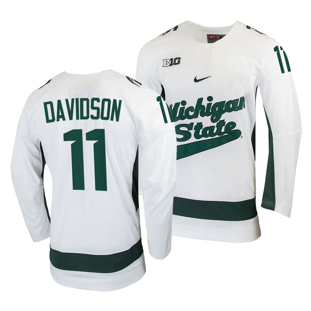 Michigan State Spartans Jeremy Davidson College White #11 Jersey 2022