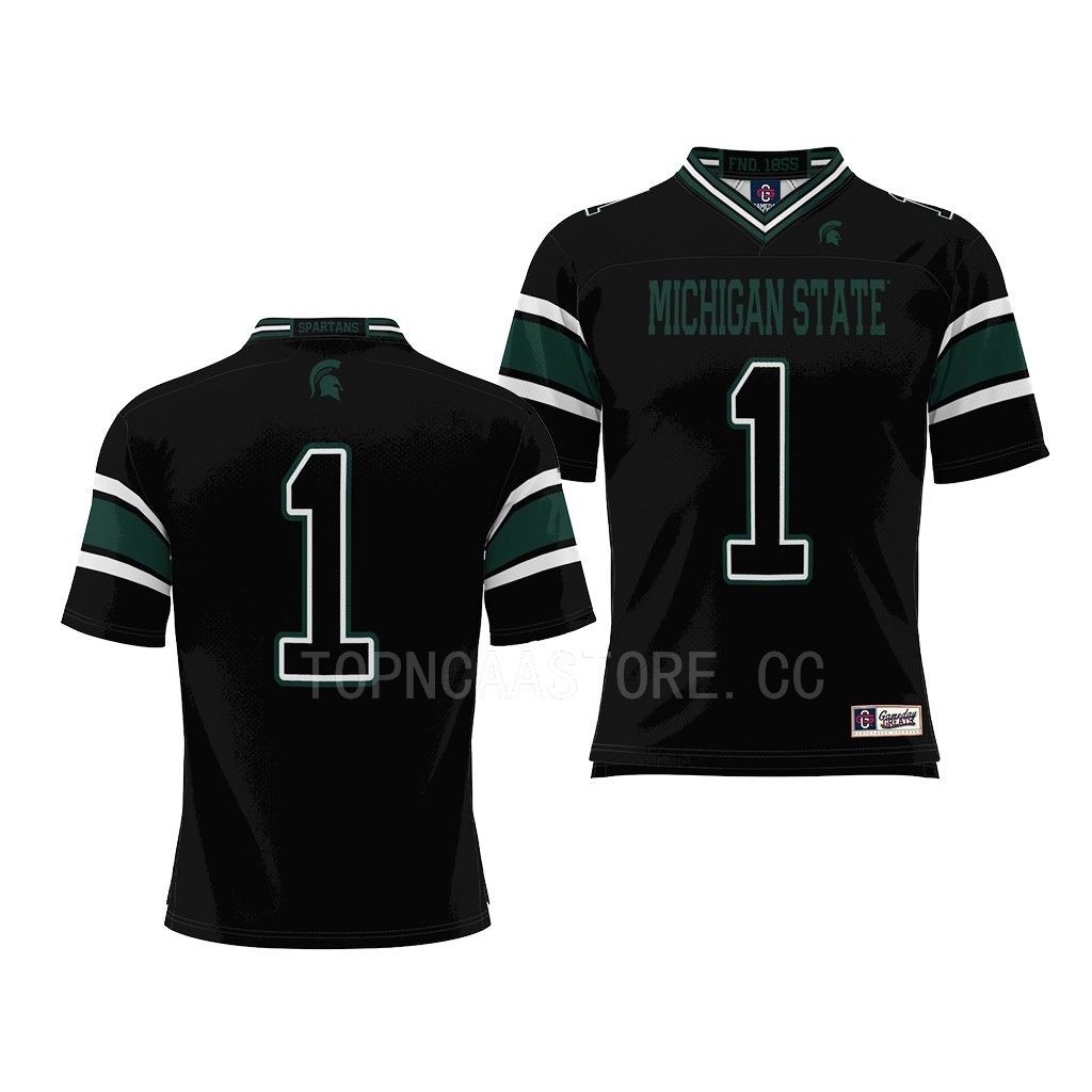 Michigan State Spartans Jersey Endzone Black #1 ProSphere Men's Shirt