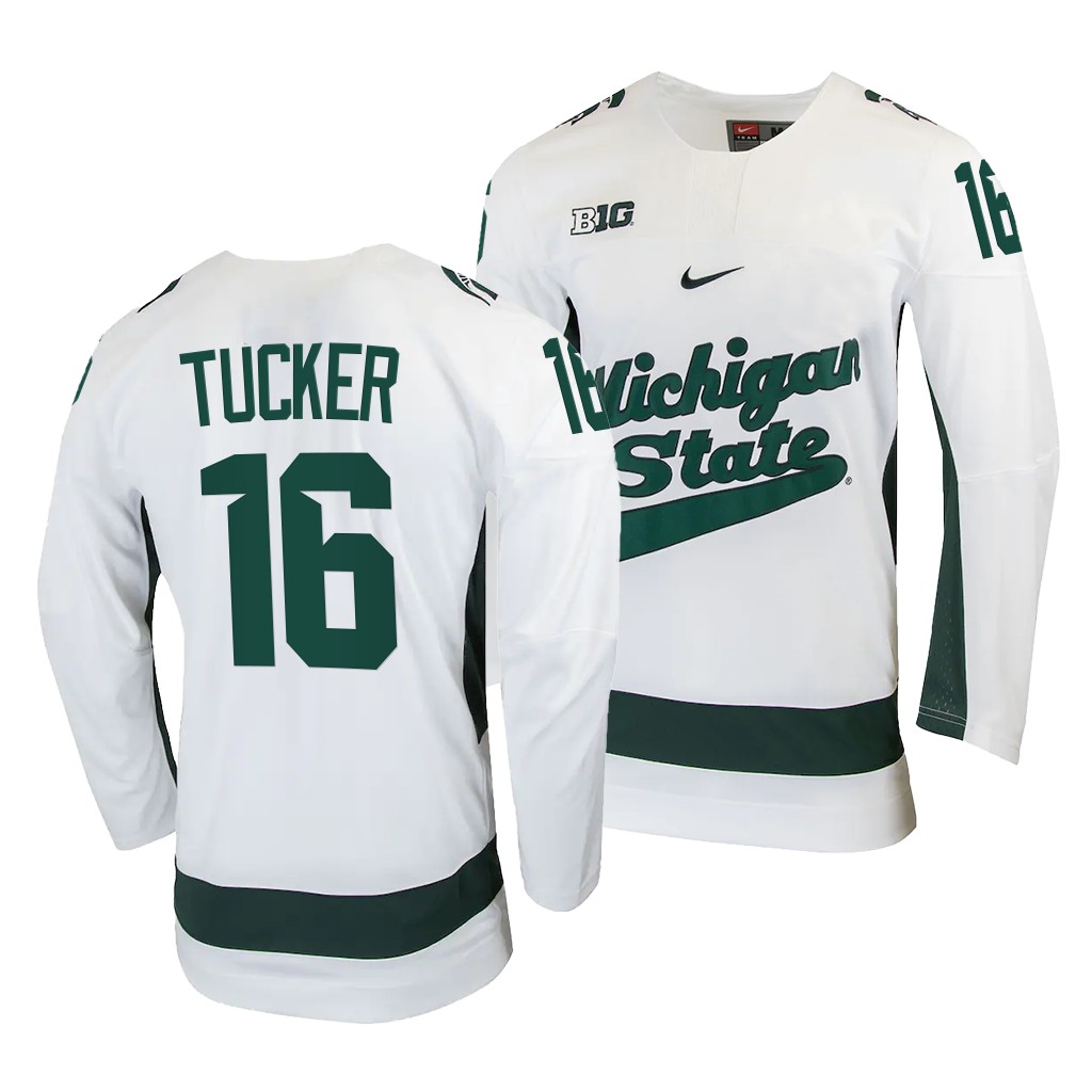 Michigan State Spartans Jesse Tucker College White #16 Jersey 2022