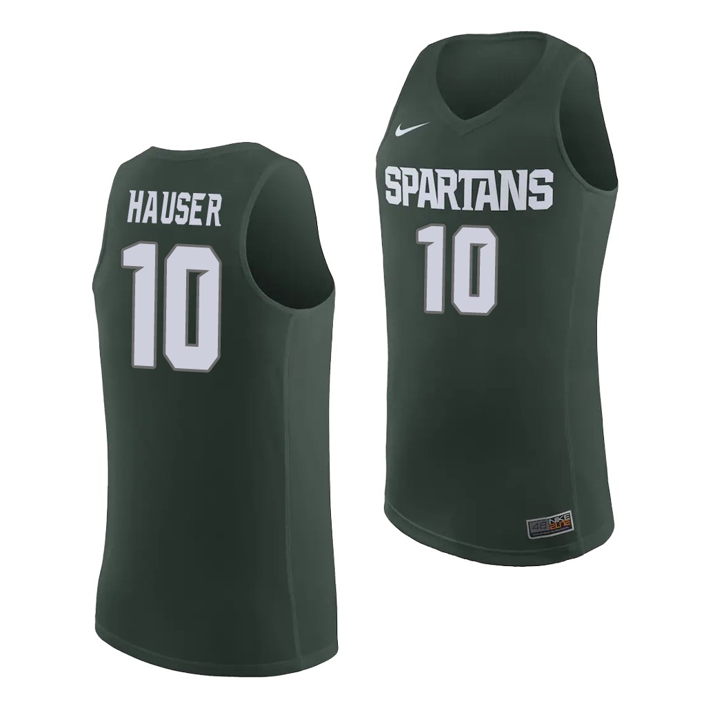 Michigan State Spartans Joey Hauser #10 Green Jersey Shirt