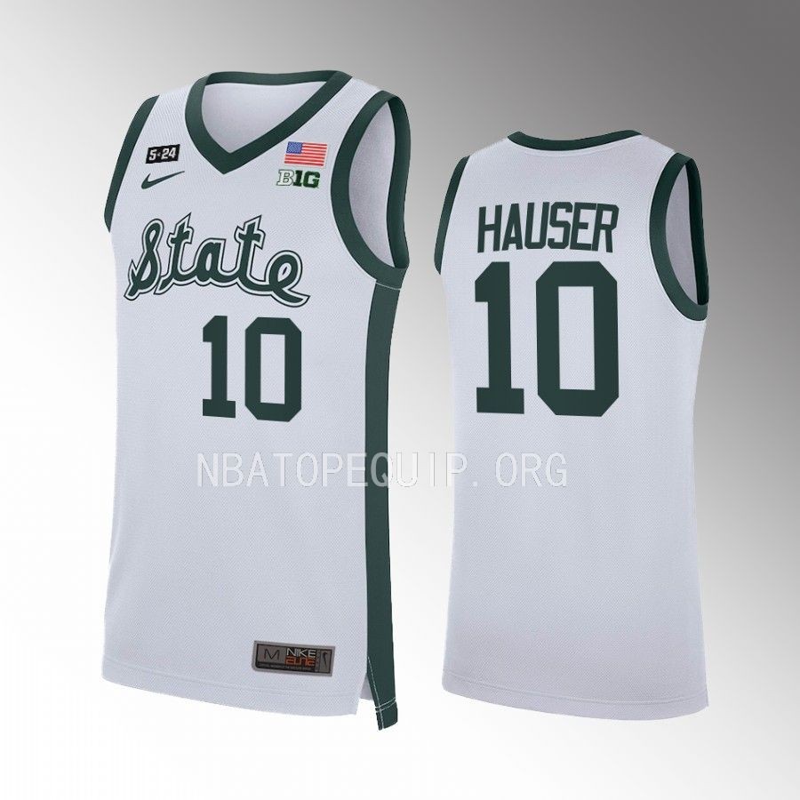 Michigan State Spartans Joey Hauser Jersey 2022-23 Retro White Limited Uniform