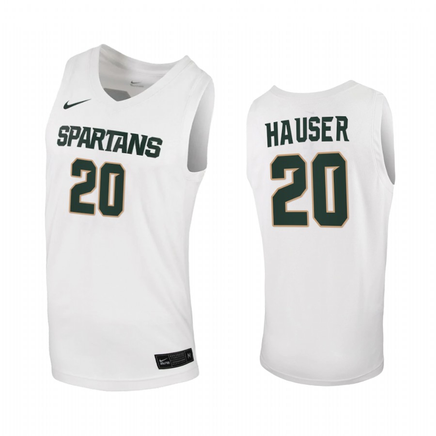 Michigan State Spartans Joey Hauser White 2020-21 Jersey