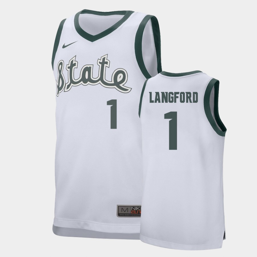 Michigan State Spartans Josh Langford White Retro Performance College Jersey