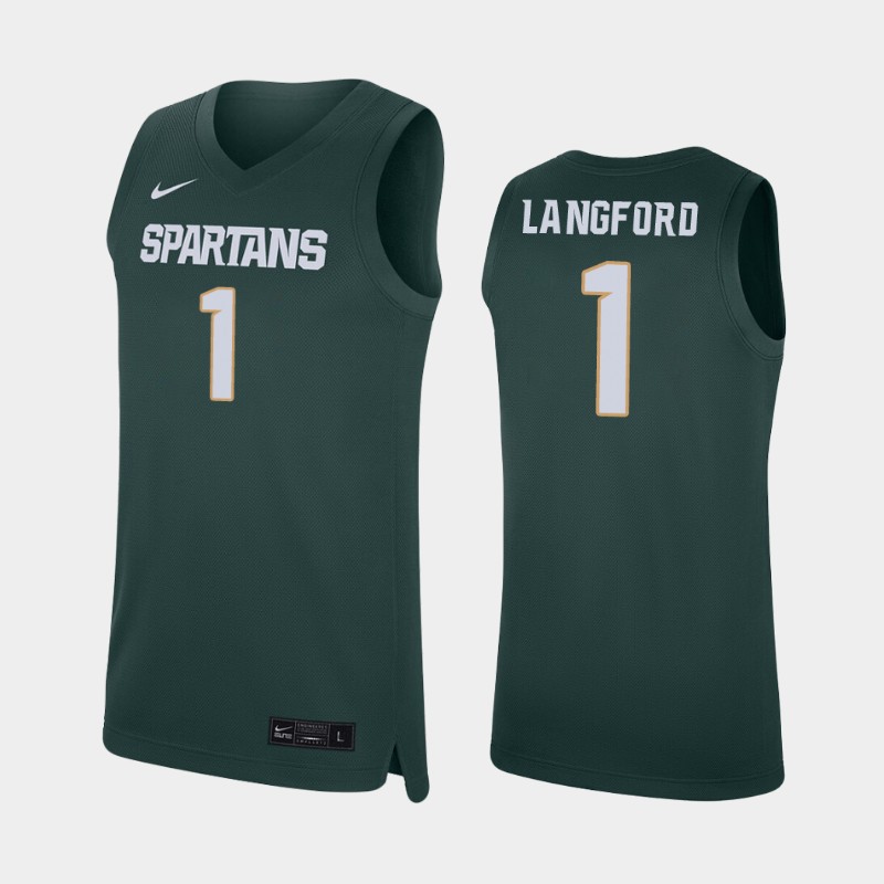 Michigan State Spartans Joshua Langford Green College Jersey