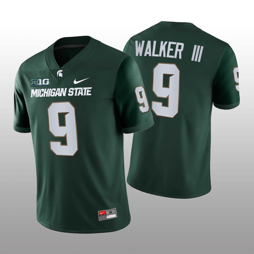 Michigan State Spartans Kenneth Walker III Green Game Jersey College - Men