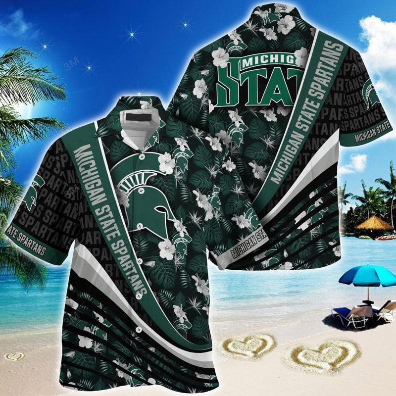Michigan State Spartans NCAA Summer – Hawaii Shirt For This Season – Gift For Sport Lovers With Tropical Flower Pattern