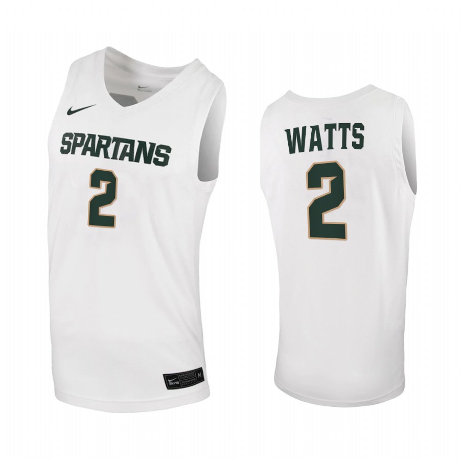 Michigan State Spartans Rocket Watts White 2020-21 Jersey