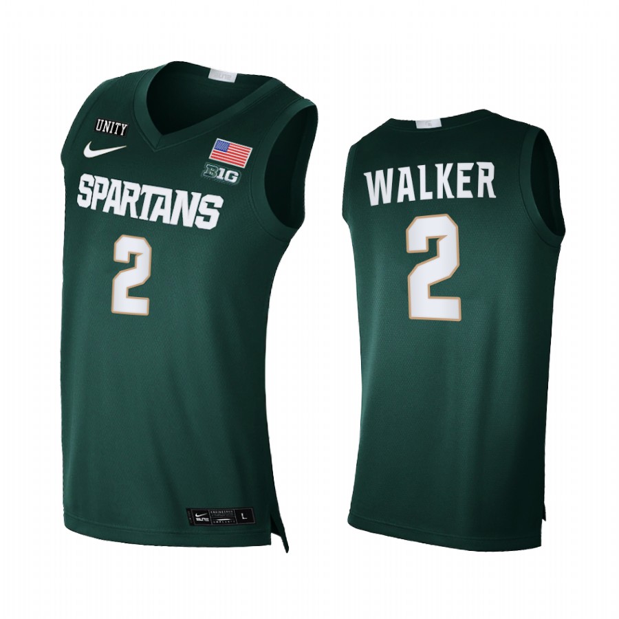 Michigan State Spartans Tyson Walker Jersey 2021-22 College Green Limited Uniform