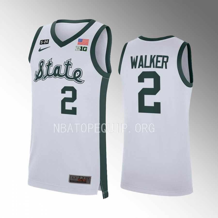 Michigan State Spartans Tyson Walker Jersey 2022-23 Retro White Limited Uniform