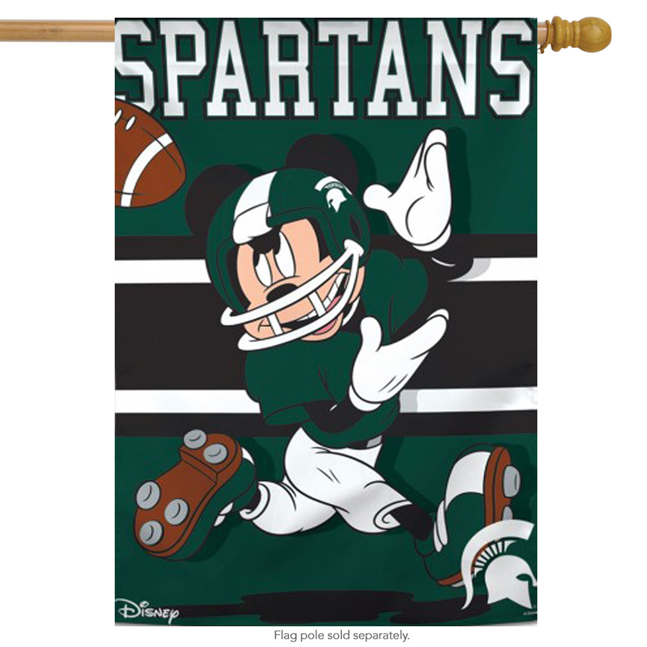 Michigan State University Spartans NCAA Mickey Mouse Garden Flag, House Flag