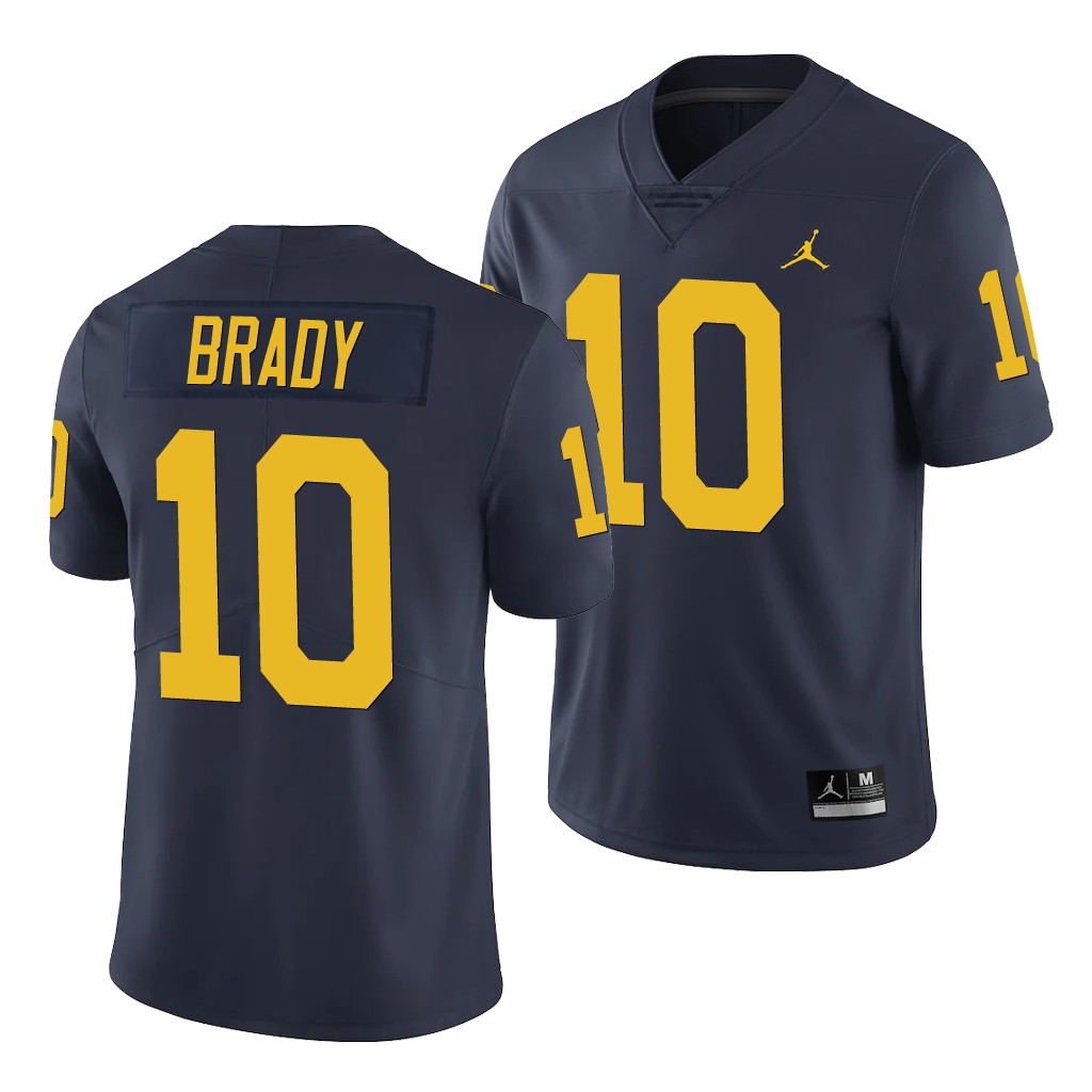 Michigan Wolverines 10 Tom Brady Navy Limited Jersey Men's