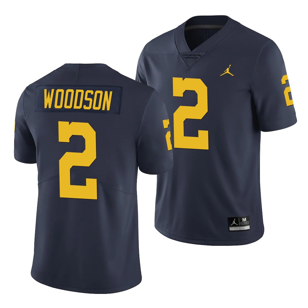Michigan Wolverines 2 Charles Woodson Navy Limited Jersey Men's