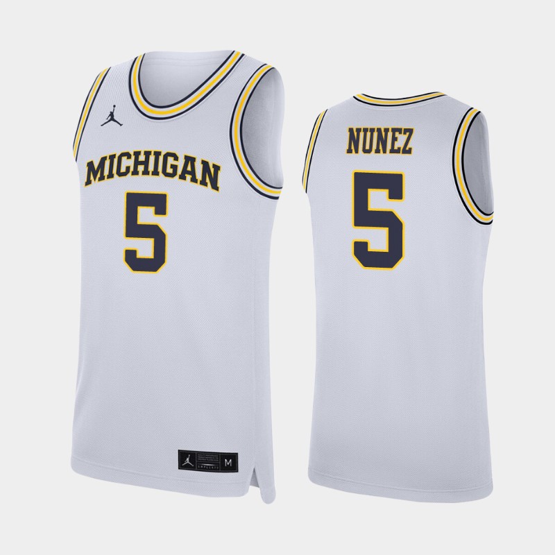Michigan Wolverines Adrien Nunez White Men's College Jersey