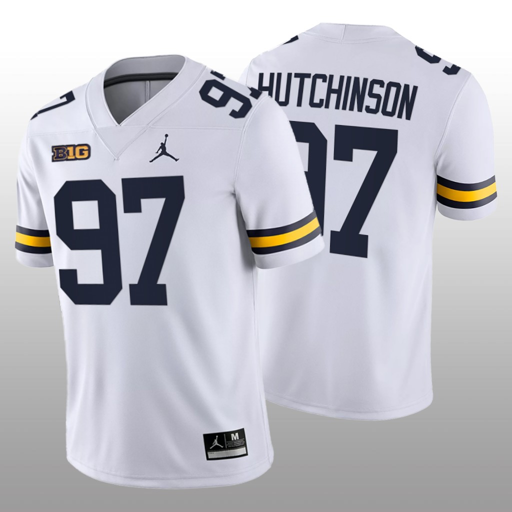 Michigan Wolverines Aidan Hutchinson White Game Jersey College - Men