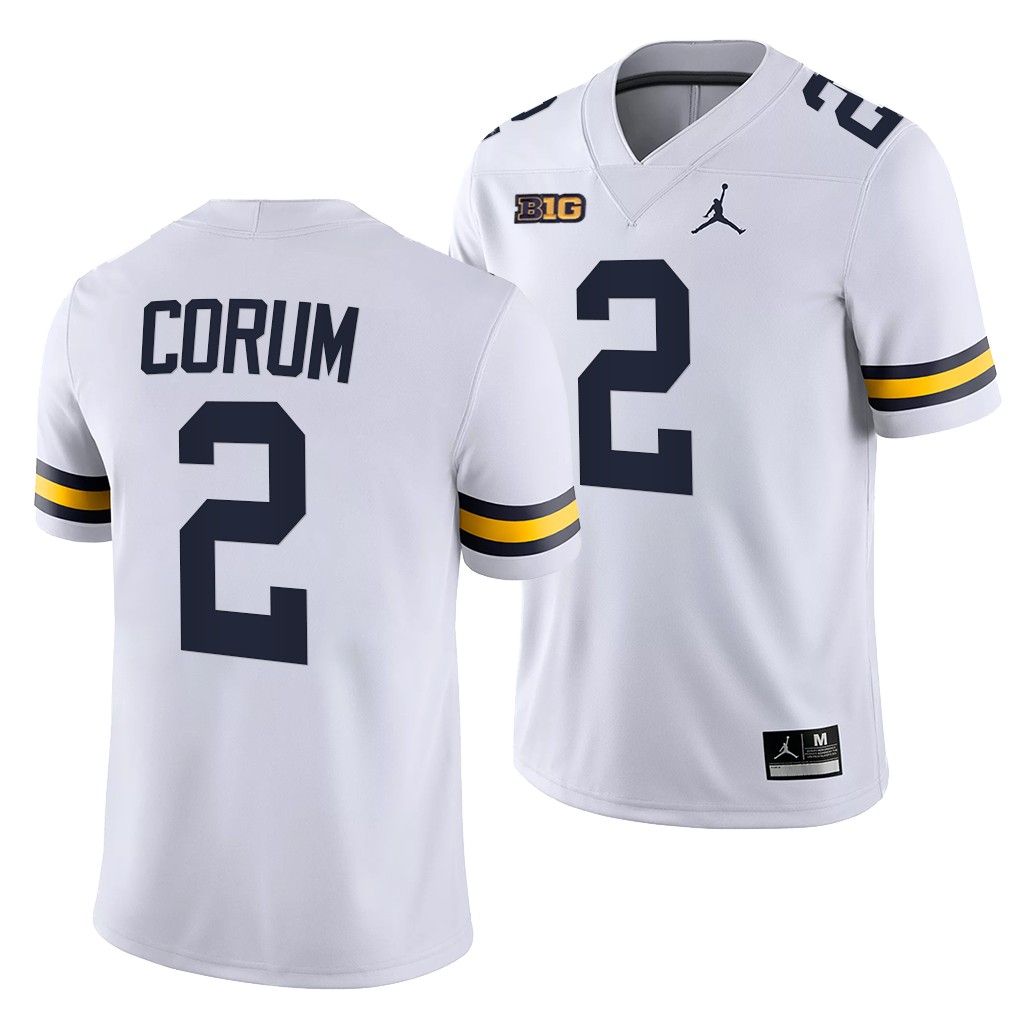 Michigan Wolverines Blake Corum 2 White 2021-22 College Game Jersey Men