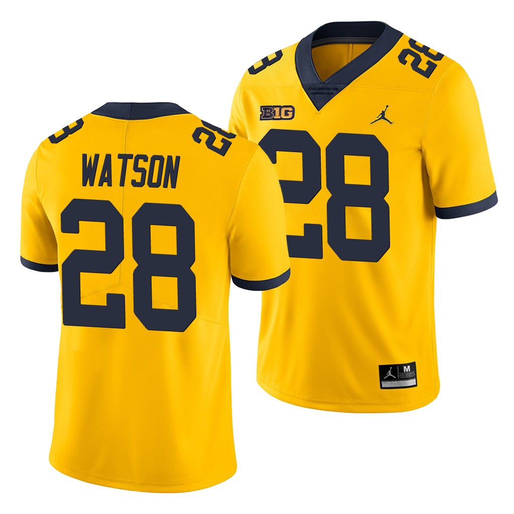 Michigan Wolverines Brandon Watson Yellow Game Men's College Jersey