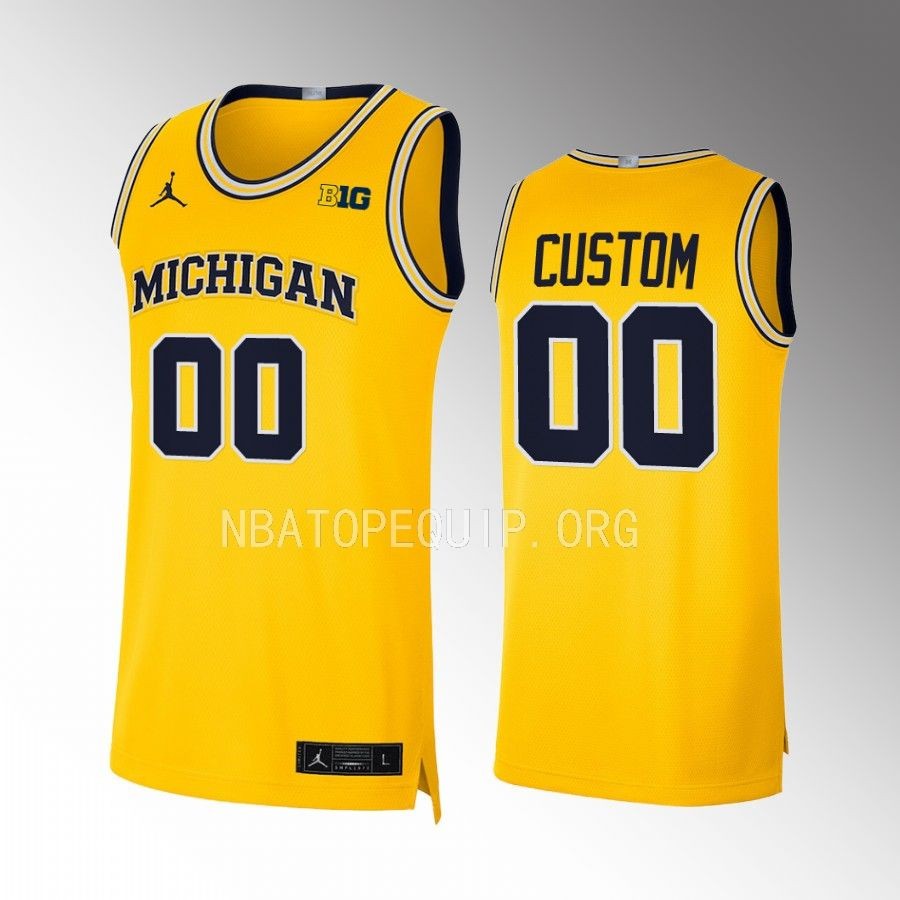 Michigan Wolverines Custom Jersey 2022-23 College Maize Limited Uniform