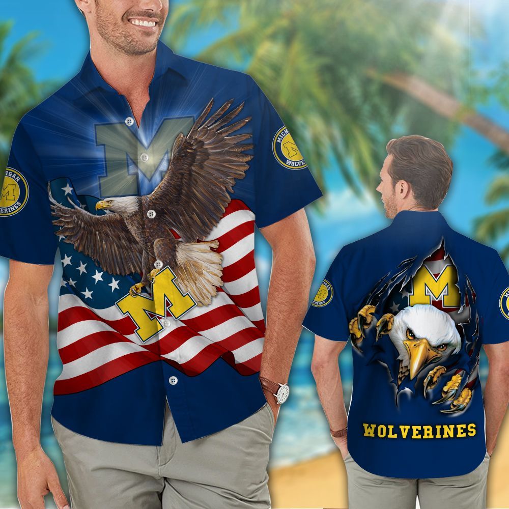 Michigan Wolverines Hawaiian Shirts NCAA – Premium Hawaiian Shirts 641
