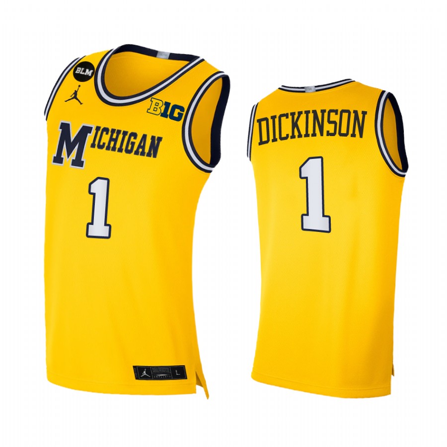 Michigan Wolverines Hunter Dickinson Jersey 2022-23 Limited Maize Uniform