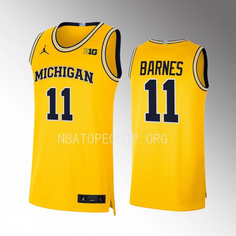 Michigan Wolverines Isaiah Barnes Jersey 2022-23 College Maize Limited Uniform