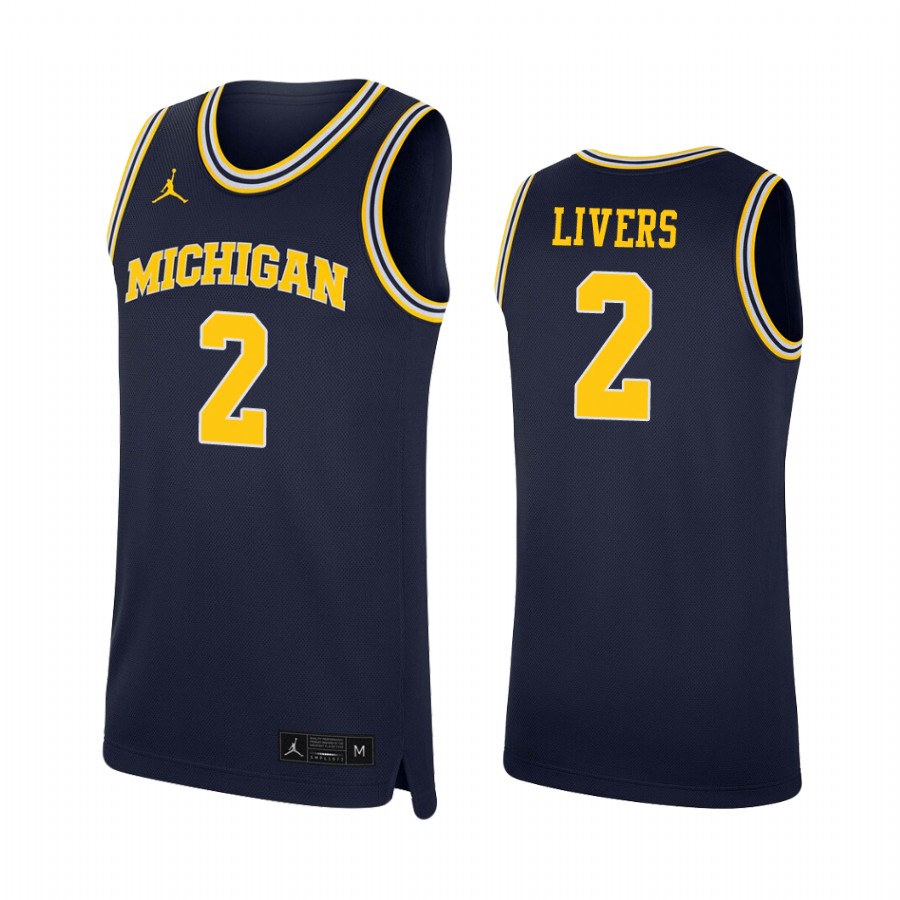 Michigan Wolverines Isaiah Livers Navy College Jersey