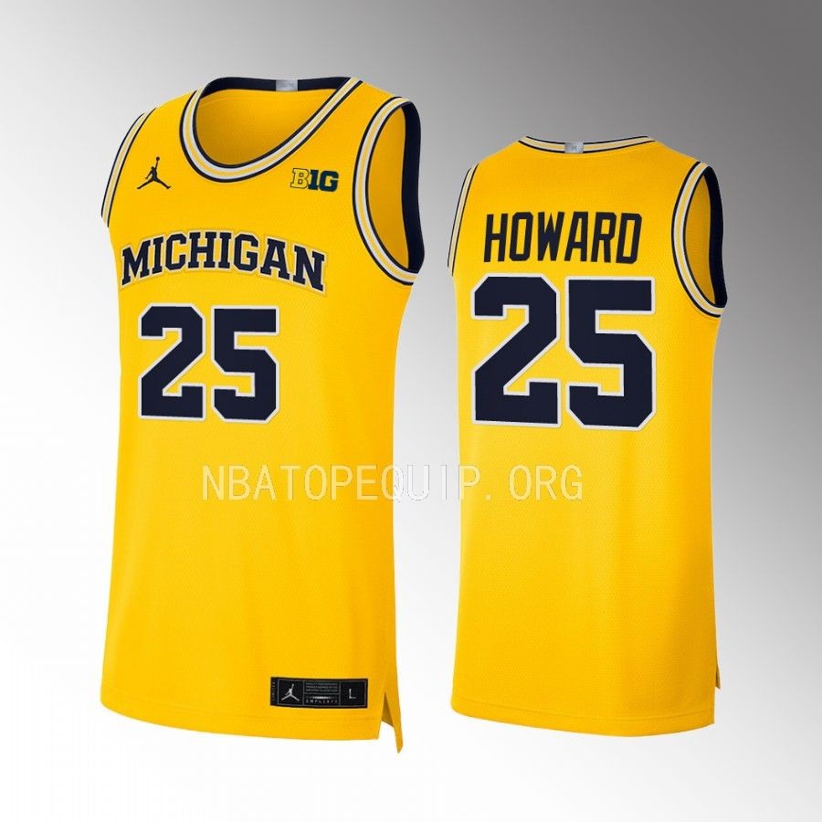 Michigan Wolverines Jace Howard Jersey 2022-23 College Maize Limited Uniform