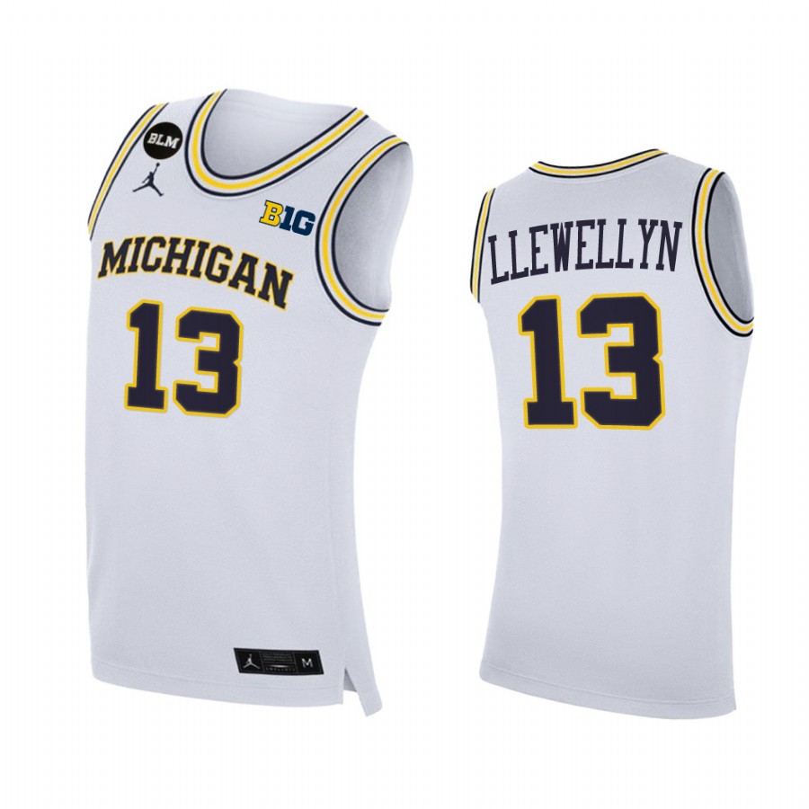 Michigan Wolverines Jaelin Llewellyn Jersey 2022-23 College White Uniform