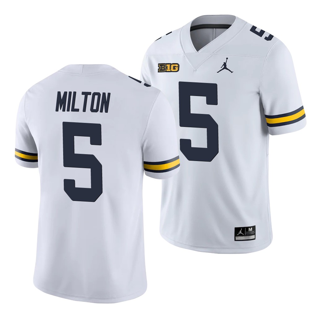 Michigan Wolverines Joe Milton White College Men's Game Jersey