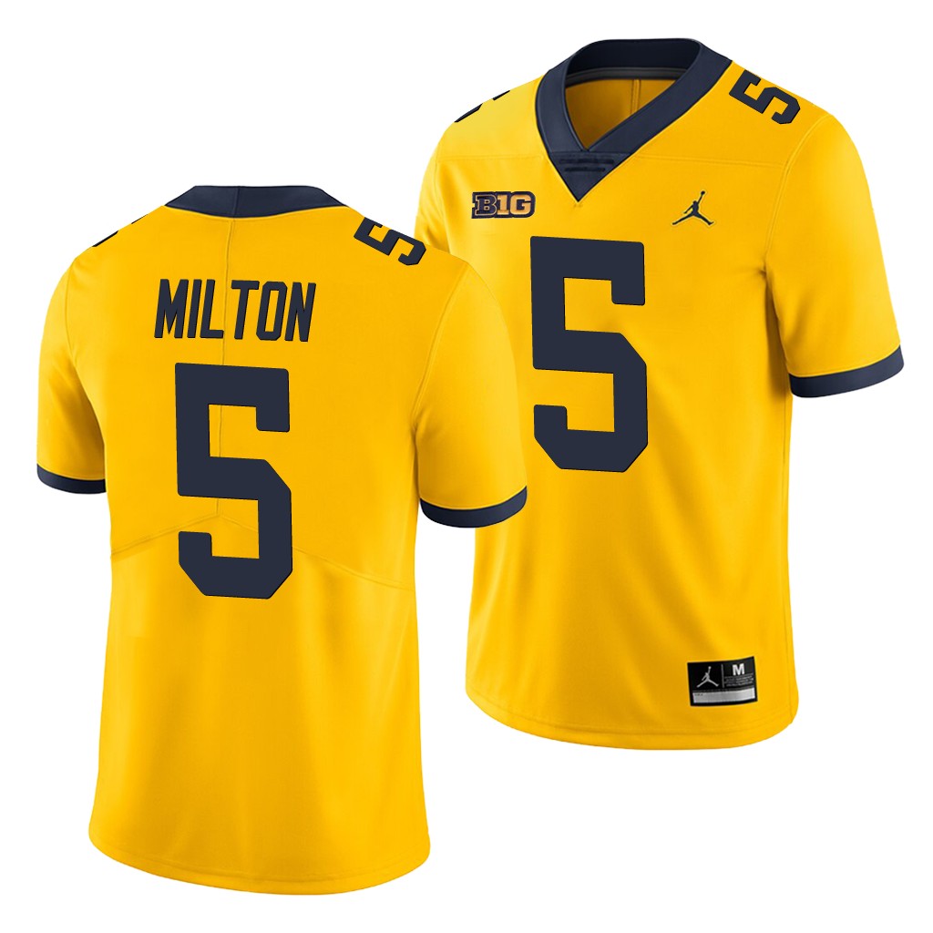 Michigan Wolverines Joe Milton Yellow Game Men's College Jersey