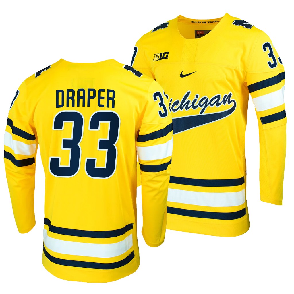 Michigan Wolverines Kienan Draper College Maize #33 Jersey