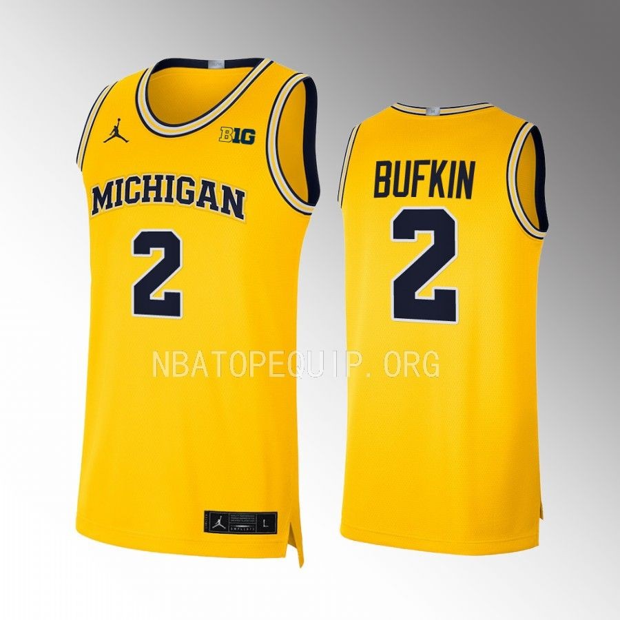 Michigan Wolverines Kobe Bufkin Jersey 2022-23 College Maize Limited Uniform