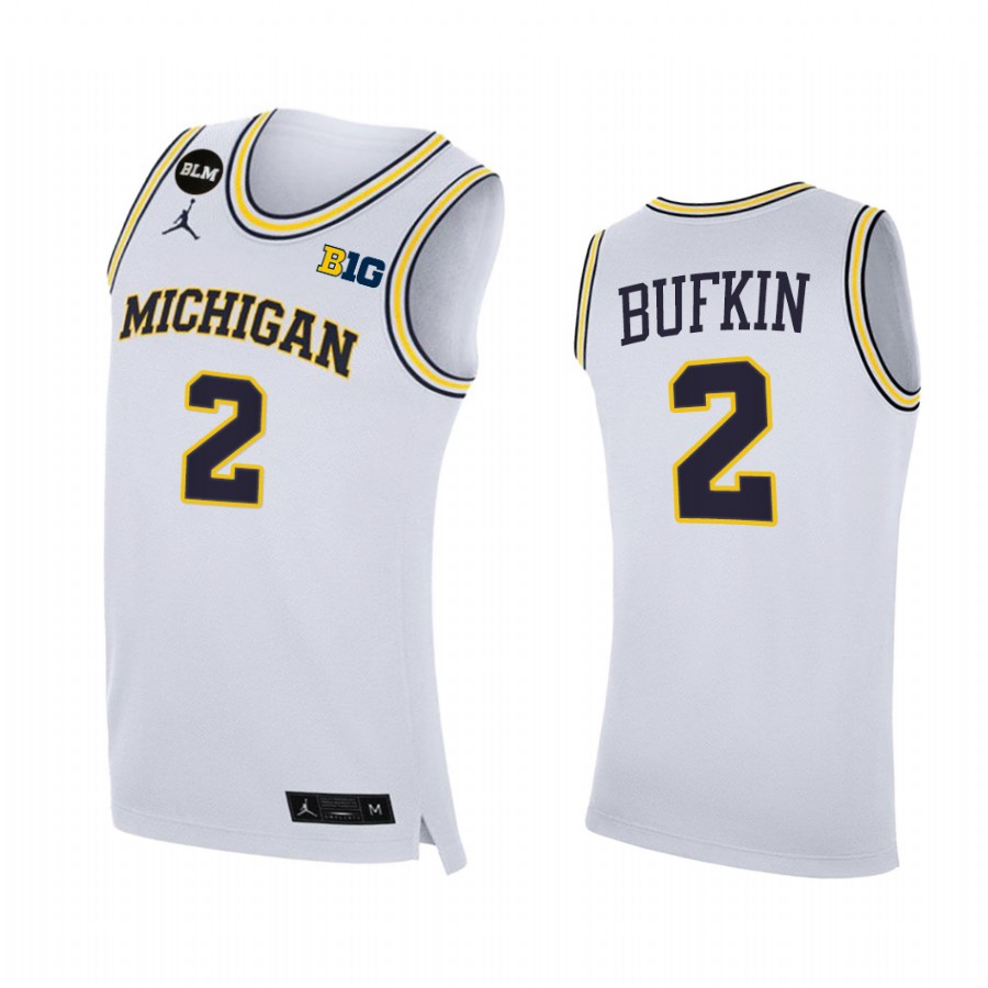 Michigan Wolverines Kobe Bufkin Jersey 2022-23 College White Uniform