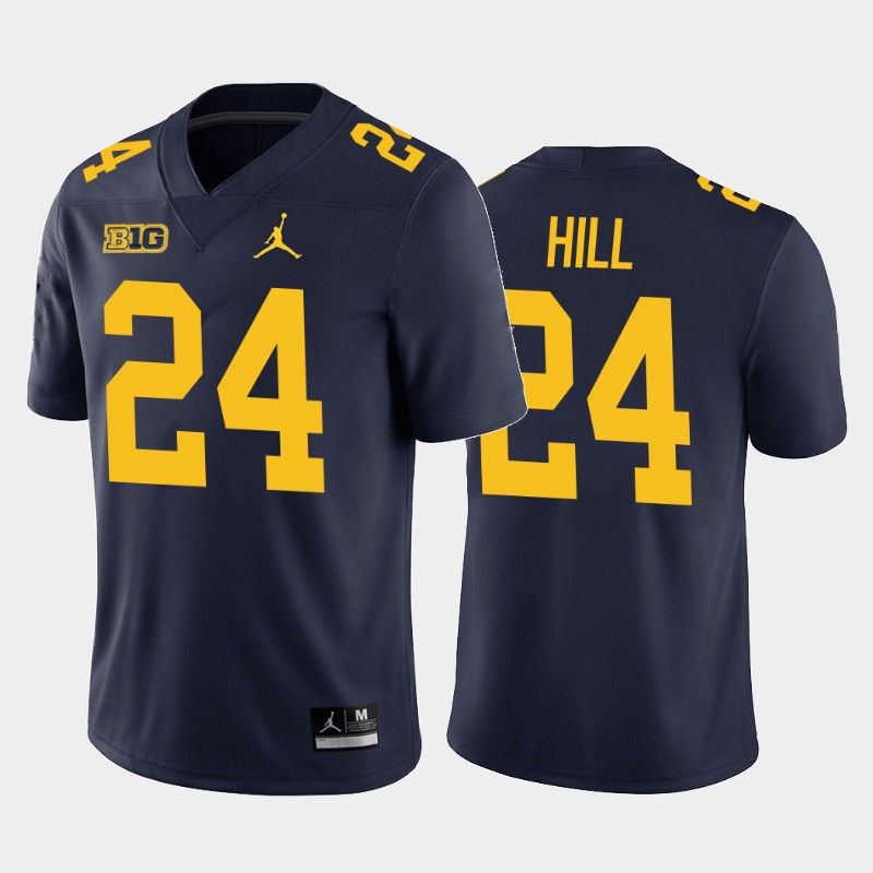 Michigan Wolverines Lavert Hill Navy Home Game Jersey College