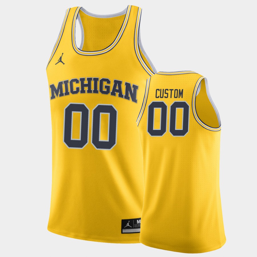Michigan Wolverines Maize Home Custom Jersey