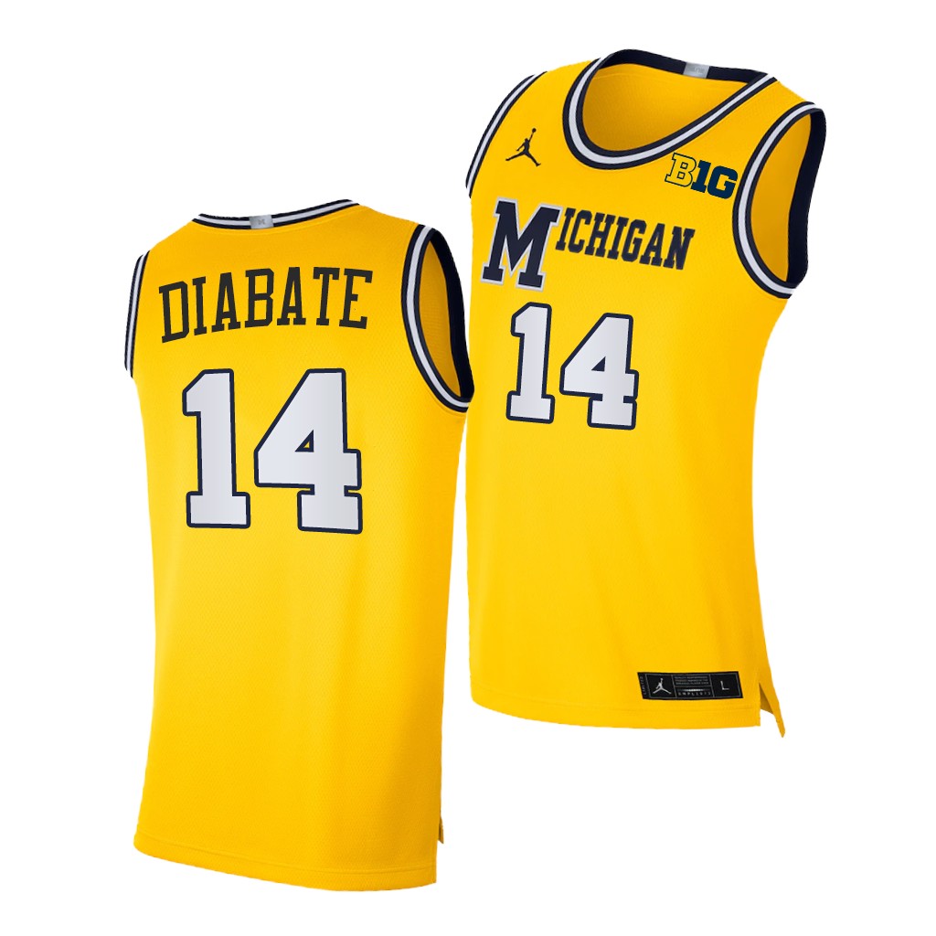 Michigan Wolverines Moussa Diabate Maize 2021 Class Jersey
