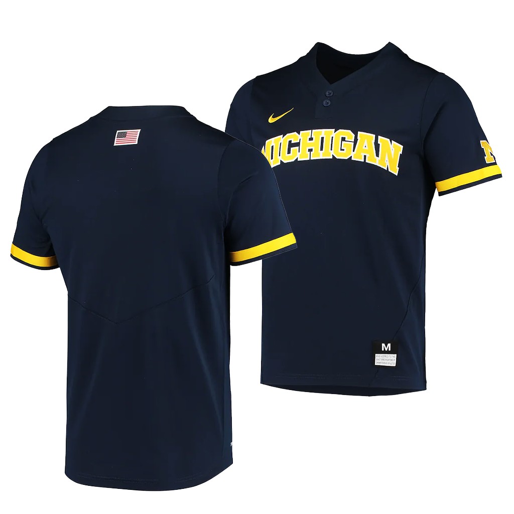 Michigan Wolverines Navy Custom Jersey College