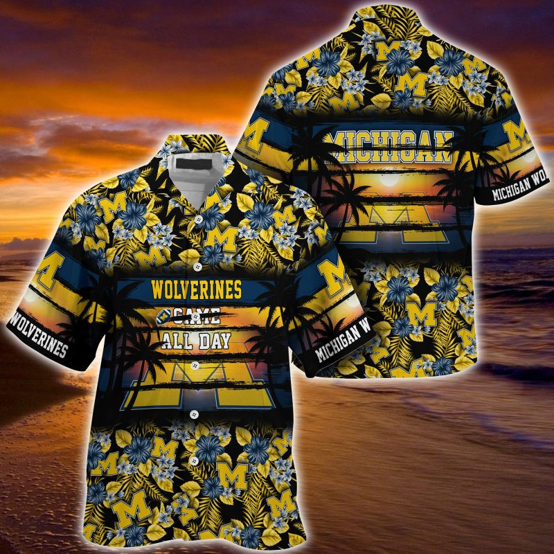 Michigan Wolverines NCAA Summer – Hawaii Shirt For This Season – Gift For Sport Lovers Floral Pattern